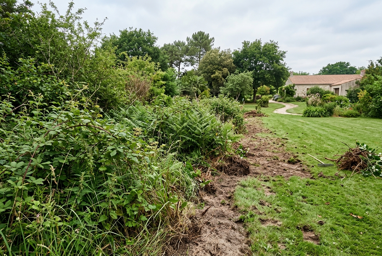 Terrain en friche en Vendée : par où commencer le débroussaillage ?