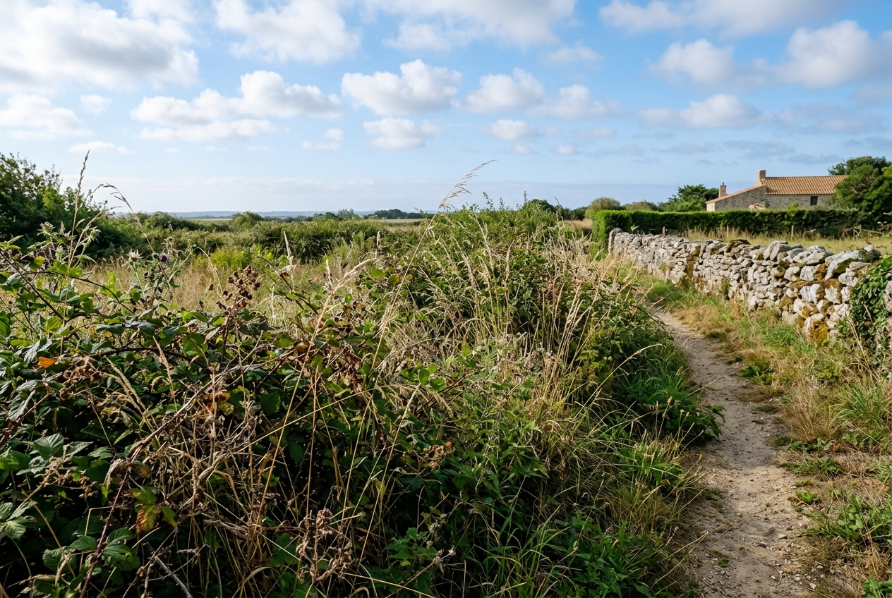 Terrain en friche en Vendée : par où commencer le débroussaillage ?